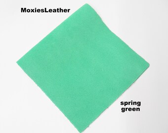 Green suede sheets -blue suede - green suede pieces - suede for tassels , real suede -piece of suede , tassel in suede , fringe