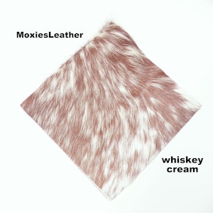 Natural hair on leather pieces- hair on hide cognac leather -  hide with hair on -leather with fur