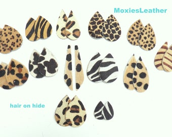 hair leather animal print earrings pack of  12 ? 26 ? 100 ? 200 ? wholesale leather earrings hair on hide