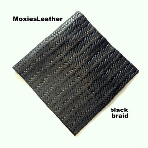 New black braid leather sheets for earrings, black navy pythonleather pieces, genuine leather pieces . remnants leather , leather for crafts