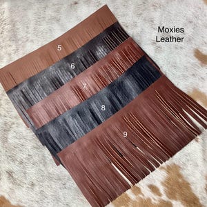 Custom black, brown , western, distress ,leather fringes - real leather, long leather fringes -genuine leather fringe