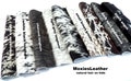Natural Appaloosa hair on leather pieces- hair on hide black leather -  hide with hair on -leather with fur