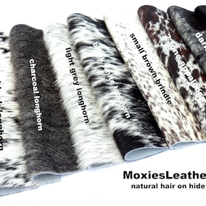 Natural Appaloosa hair on leather pieces hair on hide black leather hide with hair on leather with fur image 1