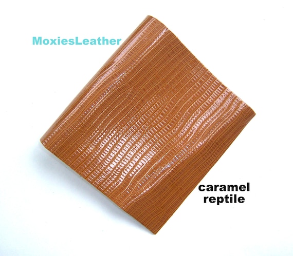 Pelle di coccodrillo vendita caramello pelle per orecchini