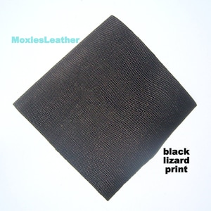 lizard print leather , genuine leather printed black ,moxies leather perforated leathers