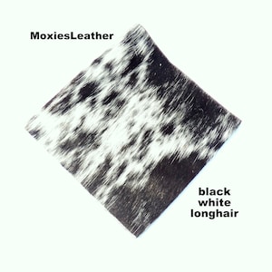 Natural Appaloosa western hair on leather pieces- hair on hide black leather -  hide with hair on -leather with fur