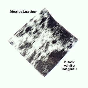 Natural Appaloosa hair on leather pieces hair on hide black leather hide with hair on leather with fur blk white longhorn