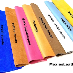 Genuine suede leather sheets - royal suede - pink suede pieces - suede for tassels , real suede -piece of suede , tassel in suede , fringe