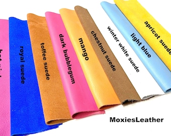 New Genuine suede sheets - royal suede - pink suede pieces - suede for tassels , real suede -piece of suede , tassel in suede , fringe