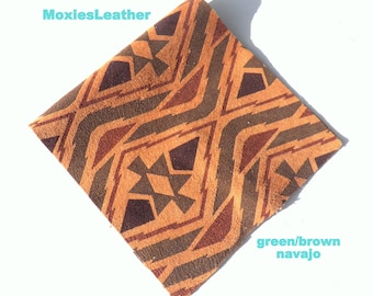 50% off Navajo genuine leather suede pieces , aztec prints, tiger prints/  leather print sheets/   leather to use with cutting machines