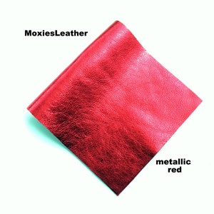 Metallic-Flieder-Stücke, Regenbogen-Leder aus Rindsleder, rotes Leder für Quasten, Lederquasten, echtes Lederstück