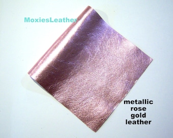 Rose gold leather genuine leather piece , soft leather in rose gold, rose gold leather for baby shoes