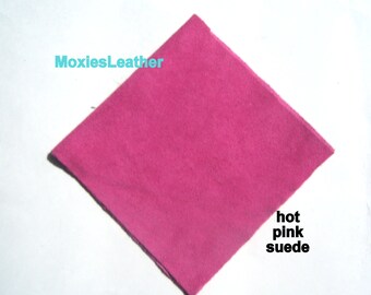 Turquoise blue genuine suede - hides in suede - dark pink suede  - brown suede piece - lilac suede - moxiesleather