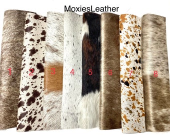 NEW Natural tri color cowhide hair on leather pieces- hair on hide Palomino -  hide with hair on -leather with fur