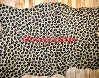 50% off Whole skin leopard genuine leather suede pieces leather print sheets