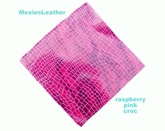 Sea Green Lux croc genuine leather  , leather scraps, leather remnants, earrings leather, leather sheets, moxies leather