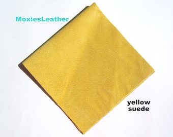 yellow suede genuine leather for baby shoes  - yellow suede for moccasins - yellow suede leather pieces -suede for jewellery