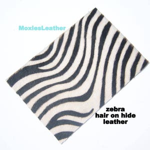 Hair on hide leather pieces- hair on hide animal print - and zebra print leather - leather hide with hair on -