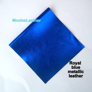Metallic royal blue leather pieces - genuine leather in rose gold,  leather for jewellery earrings tassels,  leather supplier