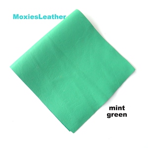 mint green leather sheets, green leather scraps , green leather piece , moxies leather , grey , remnants , leather for crafts