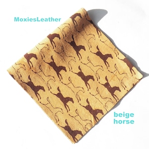 50% off Horse genuine leather suede pieces,aztec navajo prints/  leather print sheets/   leather to use with cutting machines