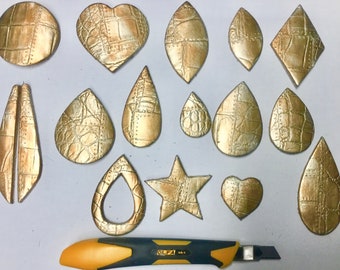 Earring shapes tracing set , 18 pieces tracing set to cut earrings , 18 cut out shapes , shape pattern ,