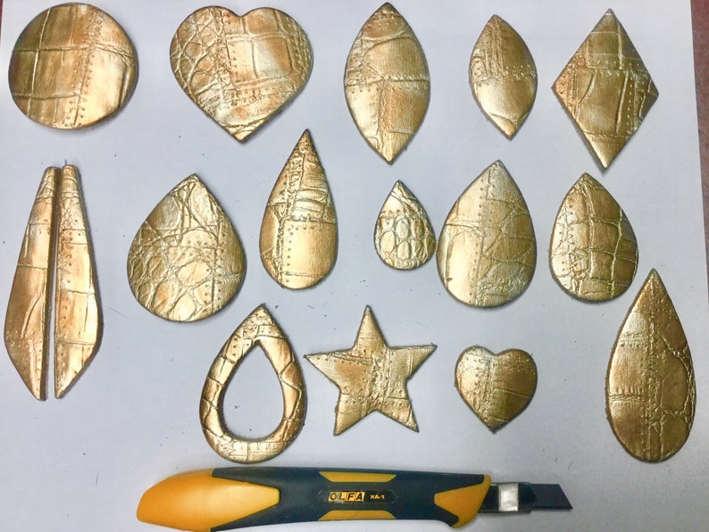 Earring shapes tracing set , 18 pieces tracing set to cut earrings , 18 cut out shapes , shape pattern , image 1