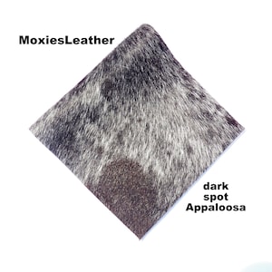 Natural Appaloosa hair on leather pieces hair on hide black leather hide with hair on leather with fur dk spot appaloosaa
