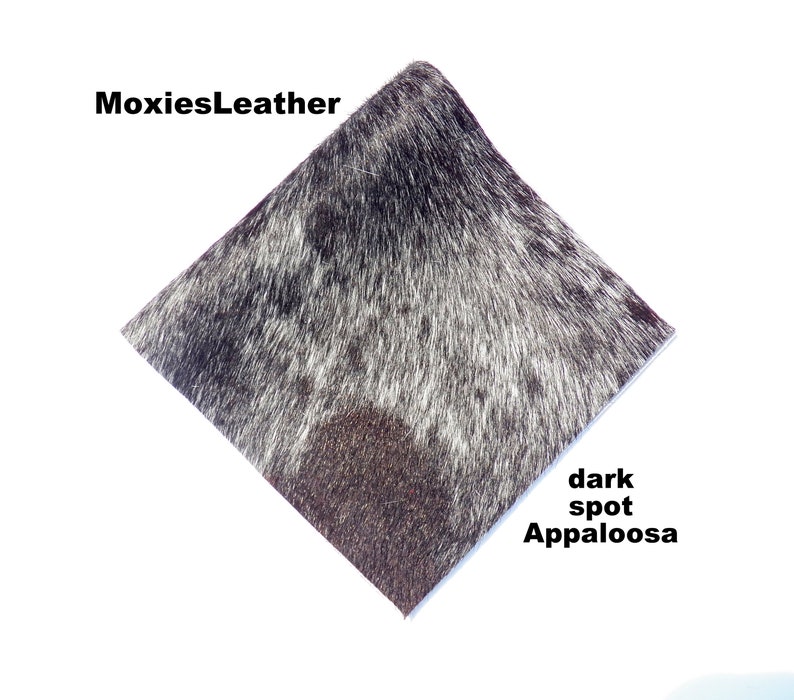 Natural Appaloosa hair on leather pieces hair on hide black leather hide with hair on leather with fur dk spot appaloosaa