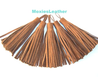 Genuine suede leather tassel -tassels in  suede  .earrings, handbag suede fringe tassel - suede tassle