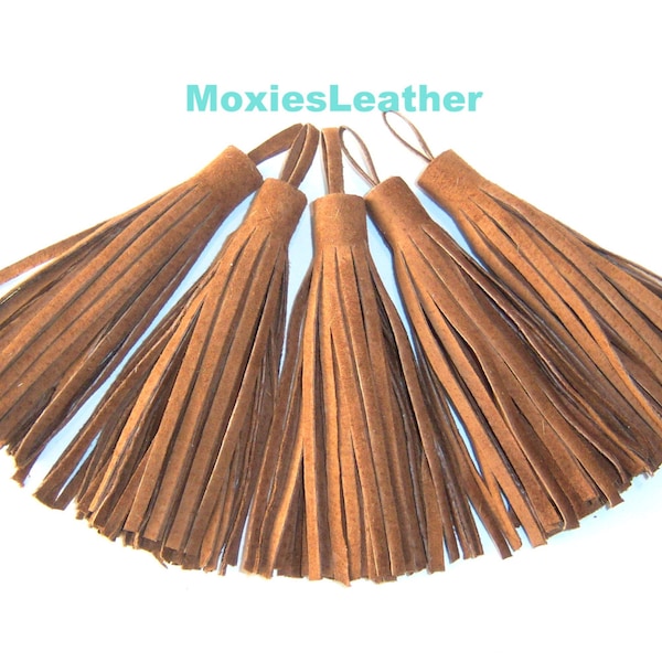 Genuine suede leather tassel -tassels in  suede  .earrings, handbag suede fringe tassel - suede tassle