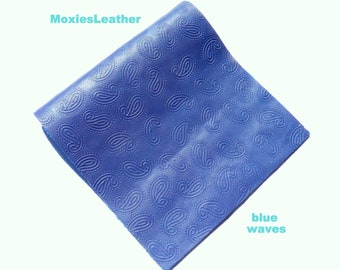 Blue leather sheets for earrings, leather pieces, wholesale leather