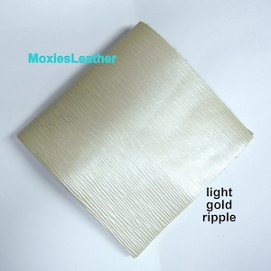 Light gold ripple leather - leather printed -leather for  crafts, , leather supplies - jewellery journal covers , leather for earrings ,