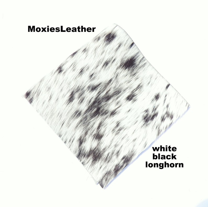 Natural Appaloosa hair on leather pieces hair on hide black leather hide with hair on leather with fur white blk longhorn