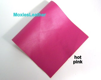 Hot pink leather piece - leather for crafts ,journal , scrapbooking jewelery doll shoe leather