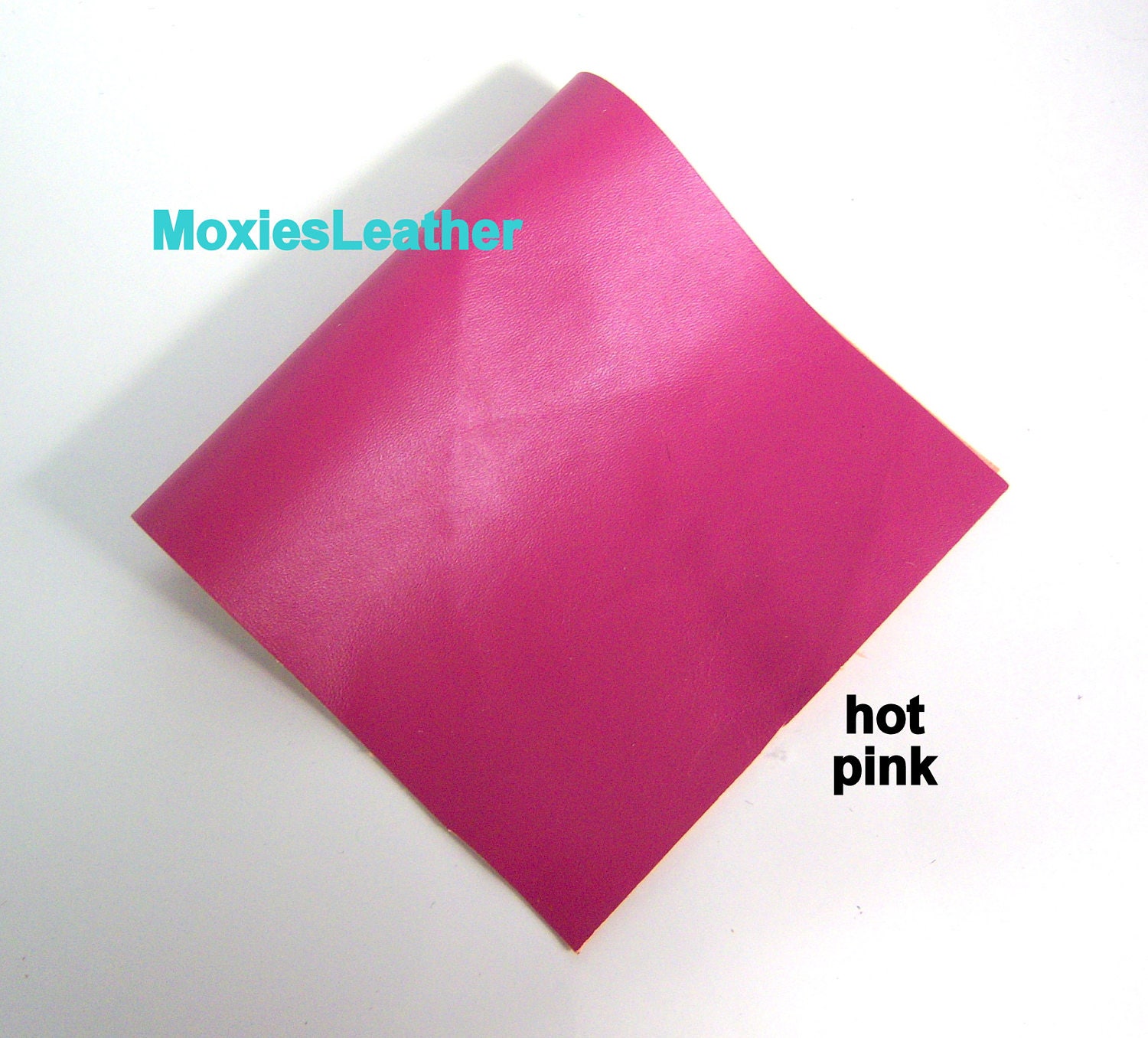 Hot pink leather piece - leather for crafts ,journal , scrapbooking  jewelery doll shoe leather