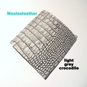 light gray leather pieces, leather croc , leather for earrings , leather cuts in black and brown  leather