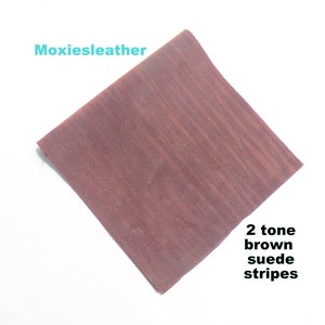 Rayas de gamuza marrón de 2 tonos - piezas de cuero = cuero para aretes - cuero para aretes