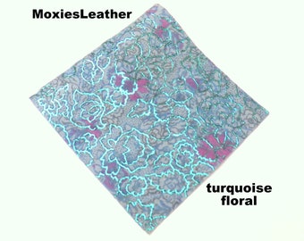 Turquoise print leather for earrings , leather scraps , leather remnants , earrings leather , leather sheets .moxies leather