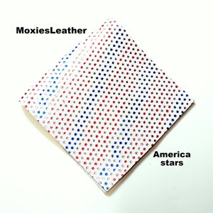 Red blue silver stars leather for earrings, leather scrap, leather remnants, earrings leather , leather sheets .moxies leather