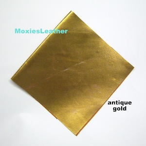 Antique gold leather genuine leather piece , metallic leather skins , metallic silver leather ,
