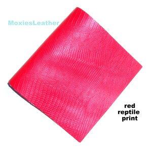 Roter Leder Reptil Druck, Stück Handwerk Leder, Scraps für Schmuck Journal Geldbörse, rote Lederreste, rote Lederrest
