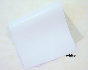 white lamb real genuine  leather piece skin crafts scrapbooking large piece