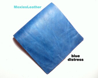 Blue leather sheets  -fall colour leather - notre dame beige, orange burgundy - leather for  crafts, jewellery ,earrings leather