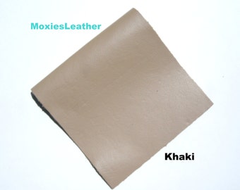 khaki  color leather - moxies leather -moxies wholesale leather - genuine leather - leather for crafts -