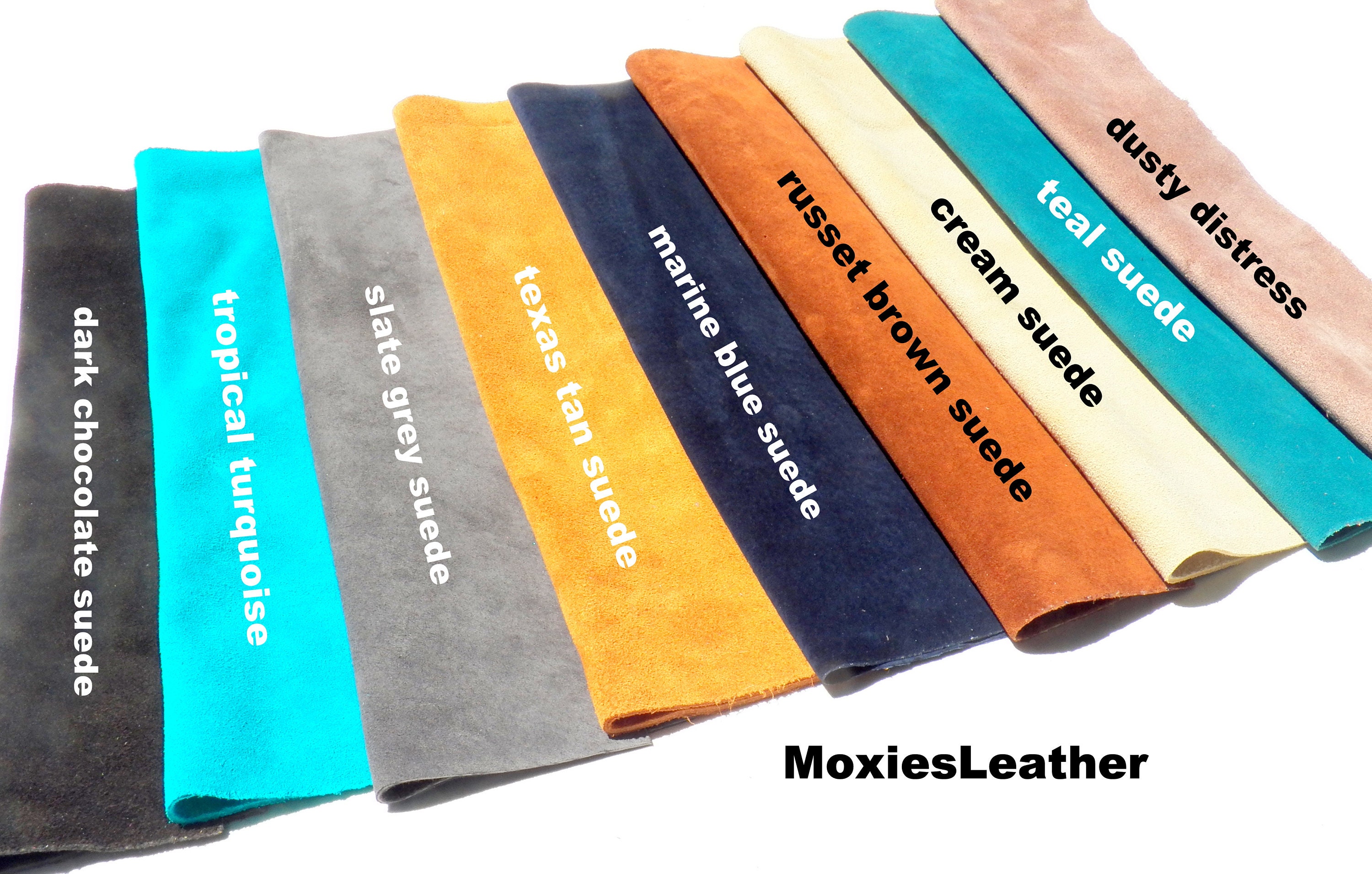 leather suede skins - genuine suede - real leather - suede piece green suede sheets  - suede remnants - emerald suede pieces scraps