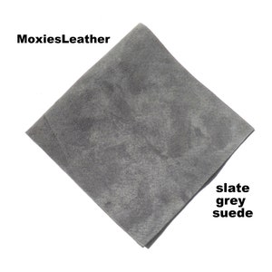 leather grey suede skins - genuine suede - real leather - suede piece green suede sheets  - suede remnants - emerald suede pieces scraps