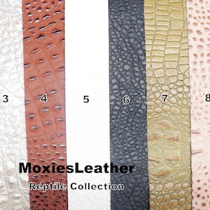 Genuine leather croc prints - leather for crafts - alligator, reptile prints