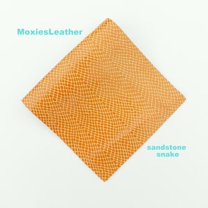 sandstone Snake print genuine leather - python print leather - real leather - soft snake skin print leather -