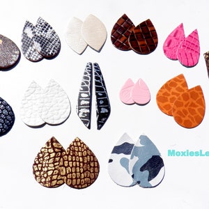 26  Earrings / leather print earrings //  teardrop pieces //  starter pack earring collection